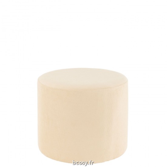 J Line Pouf Lignes Velours Creme JLine 38652 by Jolipa 38652.