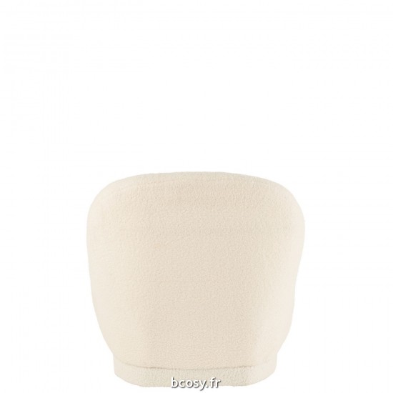 Jolipa Pouf Teddy Bouclé Blanc.