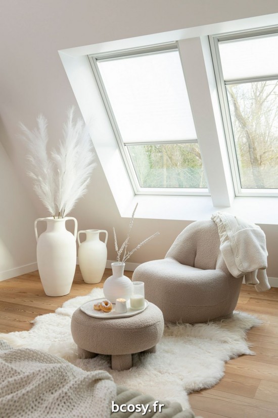 J-Line Pouf Teddy Bouclé Bianco Caldo Beige.