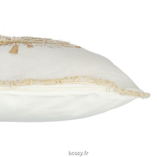 J-Line J Line coussins Jolipa Coussin Arbre Textile Blanc Or.