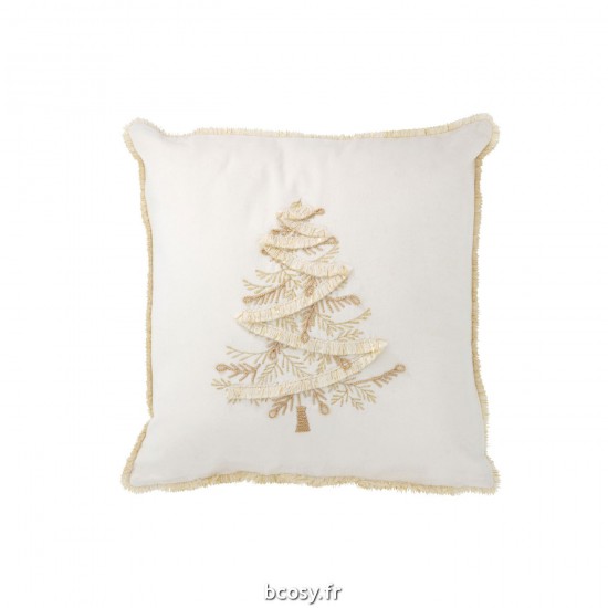 J Line Coussin Arbre Textile Blanc Or JLine 38722 by Jolipa 38722.