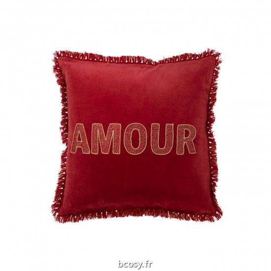 J Line Coussin Amour Textile Rouge Or JLine 38724 by Jolipa 38724.