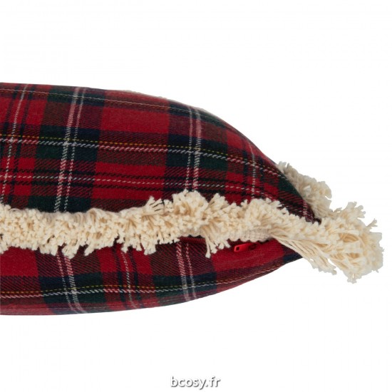 J-Line J Line coussins Jolipa Coussin Carreaux Famille Rouge Vert.