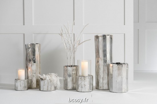 Jolipa Cachepot Ary Argile Argent Large.