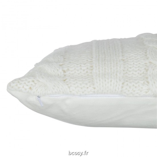 J-Line J Line coussins Jolipa Coussin Twist Poly Blanc.