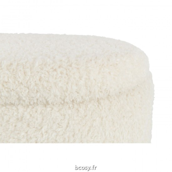 Jolipa Pouf Rangement Teddy Poly Blanc.