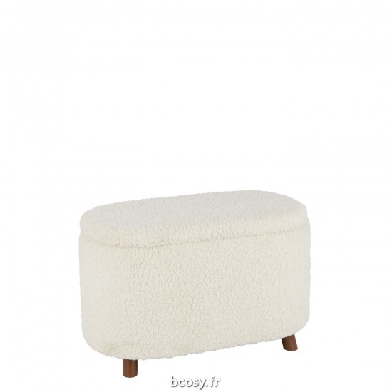 J Line Pouf Rangement Teddy Poly Blanc JLine 38815 by Jolipa 38815.