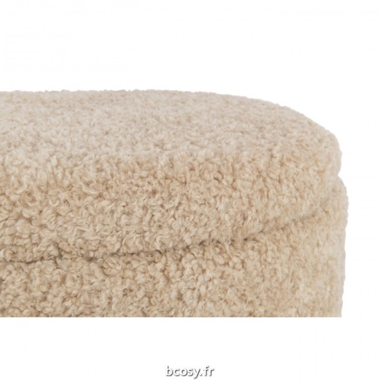 Jolipa Pouf Rangement Teddy Poly Beige.