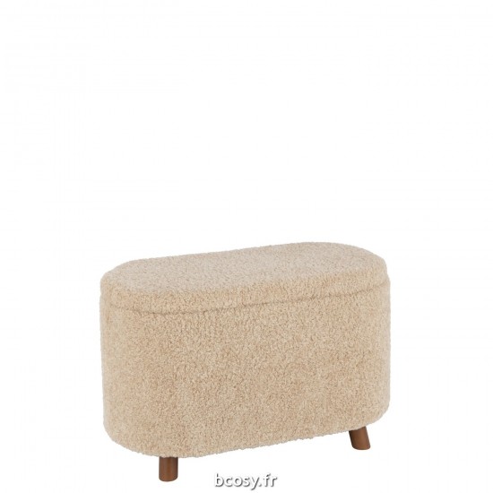 J Line Pouf Rangement Teddy Poly Beige JLine 38820 by Jolipa 38820.