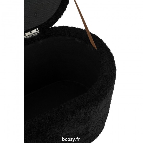 J-Line J Line poufs Jolipa Pouf Rangement Teddy Poly Noir.