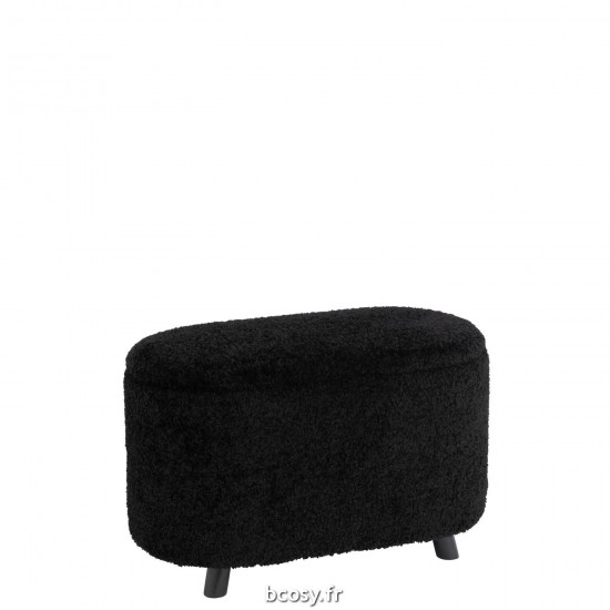 J Line Pouf Rangement Teddy Poly Noir JLine 38827 by Jolipa 38827.