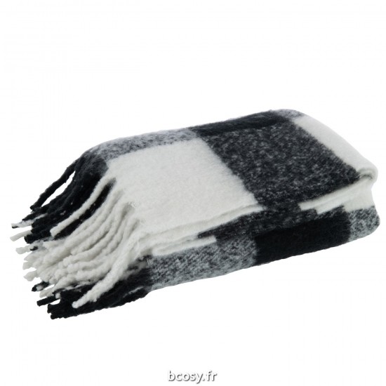 J Line Plaid Carreaux Poly Blanc Noir JLine 38828 by Jolipa 38828.