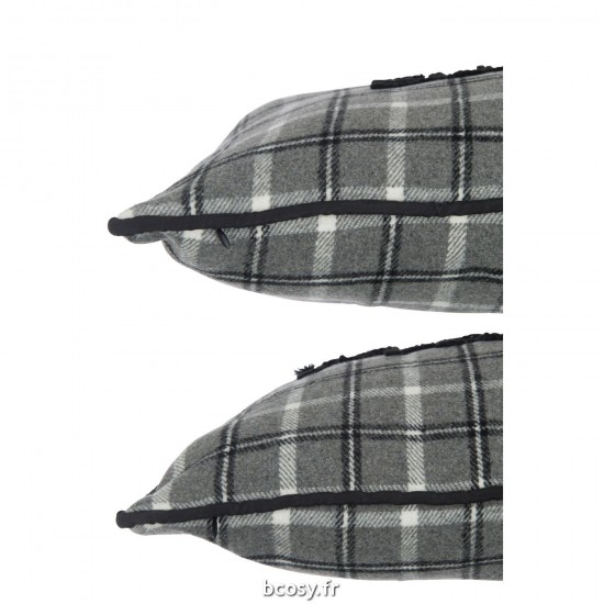 J-Line J Line coussins Jolipa Coussin Texte Poly Gris Ass2.