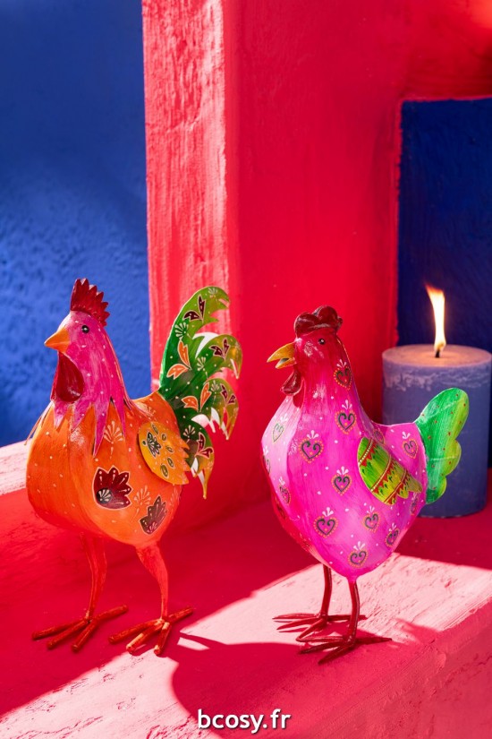 Jolipa Coq Acier Mix Assortiment De 2 Large.