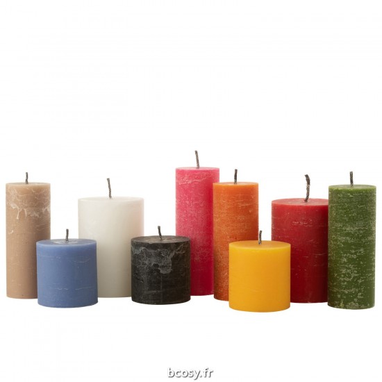 J-Line J Line bougies Jolipa Bougie Exterieure Pilier Paraffine Rose Extra Large 50Heures.