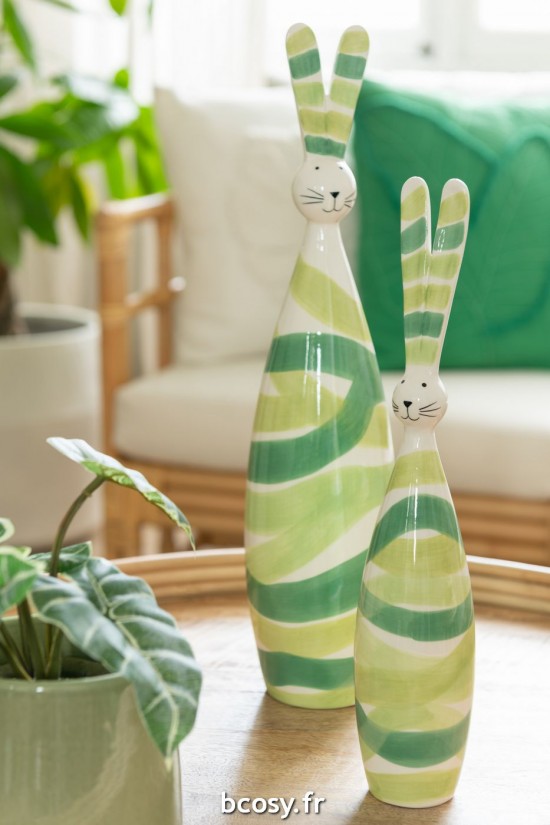 Jolipa Lapin Lignes Dolomie Vert Mix Large.