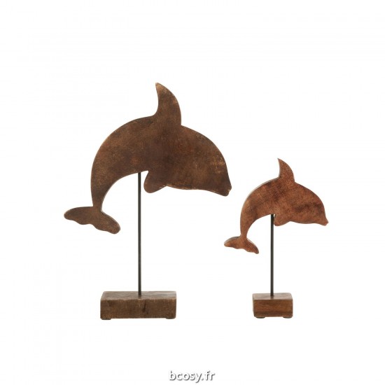 J-Line J Line dauphins statuettes Jolipa Dauphin Sur Pied Mang Azur Large.