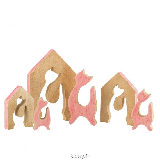 Jolipa Maison Chat Mang Rose Nat Large.