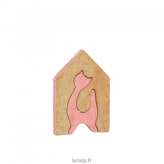 J Line Maison Chat Mang Rose Nat Large JLine 40175 by Jolipa 40175.