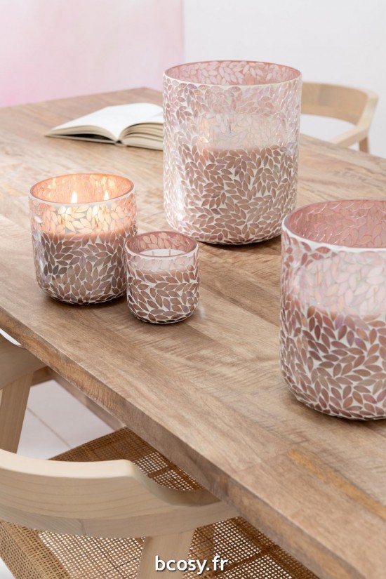 Jolipa Bougie Parfumee Tender Rose Cire Rose Small 50 Heures.