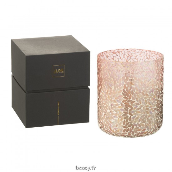 J Line Bougie Parfumee Tender Rose Cire Rose Extra Large 150 Heures JLine 40292 by Jolipa 40292.