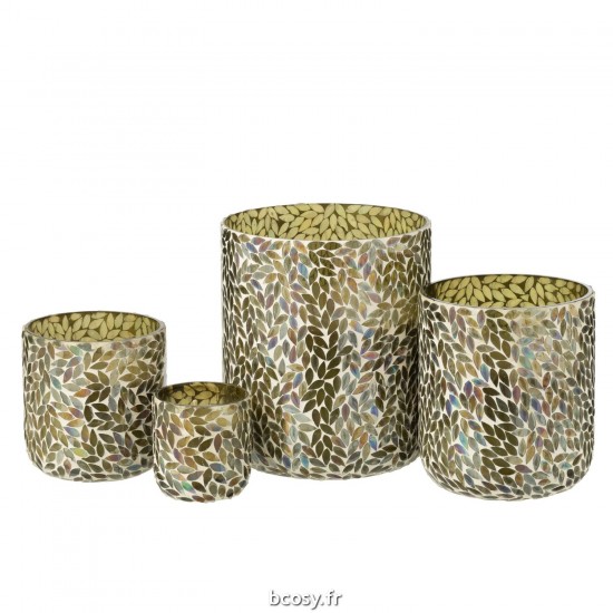 J-Line J Line bougies parfumées Jolipa Bougie Parfumee Tea Herbscire Vert Extra Large 150 Heures.