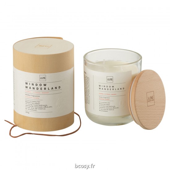 J Line Bougie Parfume Rond Window Wanderland Cire Transparent Large 66 Heures JLine 40375 by Jolipa 40375.