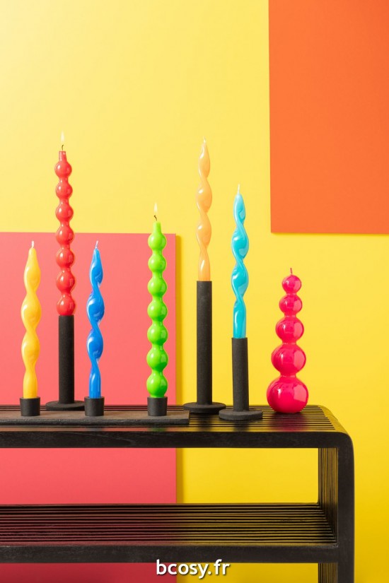 Jolipa Boite 2 Bougies Torsade Bleu Small 35.