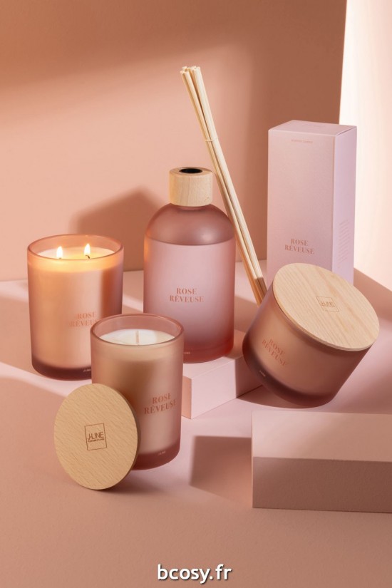 Jolipa Bougie Senteur Accords Essentiels Rose Rêveuse 28H.