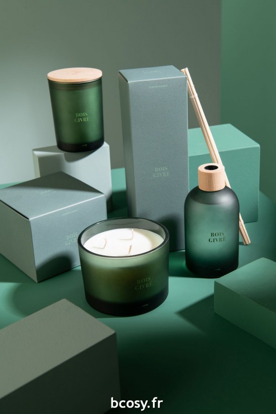 Jolipa Bougie Senteur Accords Essentiels Bois Givré 38H.