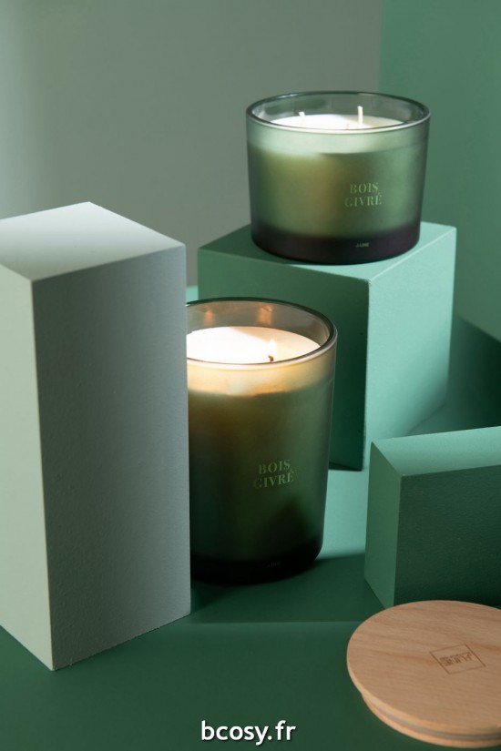 Jolipa Bougie Senteur Accords Essentiels Bois Givré 28H.