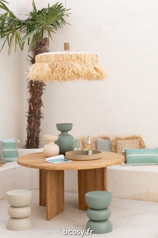 Jolipa Table Gigogne Lise En Fer Verte.