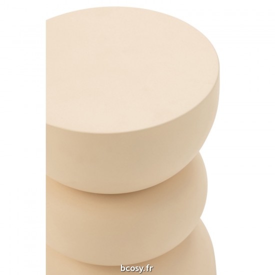 J-Line J Line tables d appoint bouts de canapé Jolipa Table Gigogne Lise En Fer Beige.