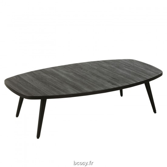 J Line Table Basse Rectangulaire Teck Recycle Noir JLine 40781 by Jolipa 40781.