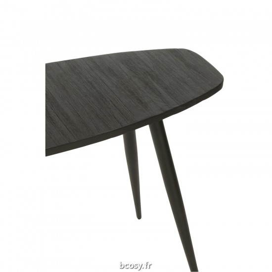 Jolipa Console Ovale Teck Recycle Noir.