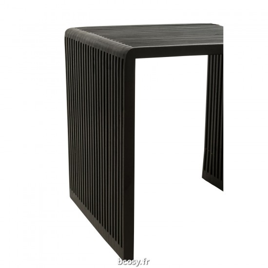 Jolipa Set De 2 Tables Basses Cubiques Teck Recycle Noir.