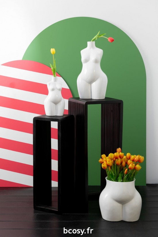 J Line Set De 2 Tables D'Appoint Cubiques Teck Recycle Noir JLine 40789 by Jolipa 40789.