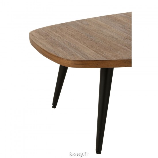 Jolipa Table Basse Rectangulaire Teck Recycle Naturel.