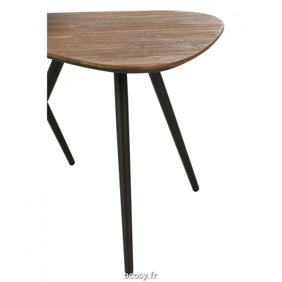 J-Line J Line tables d appoint bouts de canapé Jolipa Set De 2 Tables Triangulaire Teck Recycle Naturel.