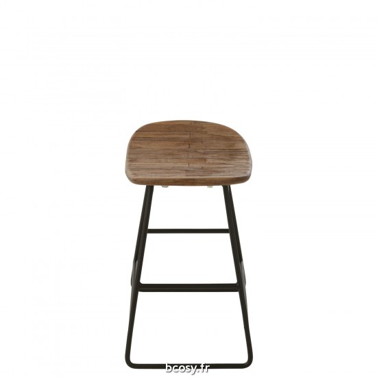 J-Line J Line tabourets ronds Jolipa Tabouret Rectangulaire Teck Recycle Naturel Small.