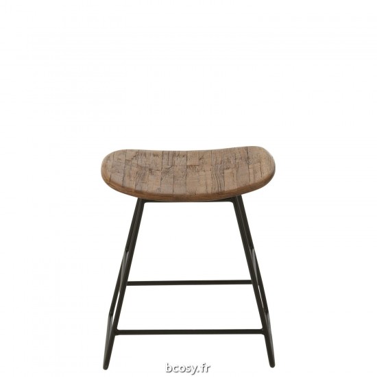 Jolipa Tabouret Rectangulaire Teck Recycle Naturel Small.