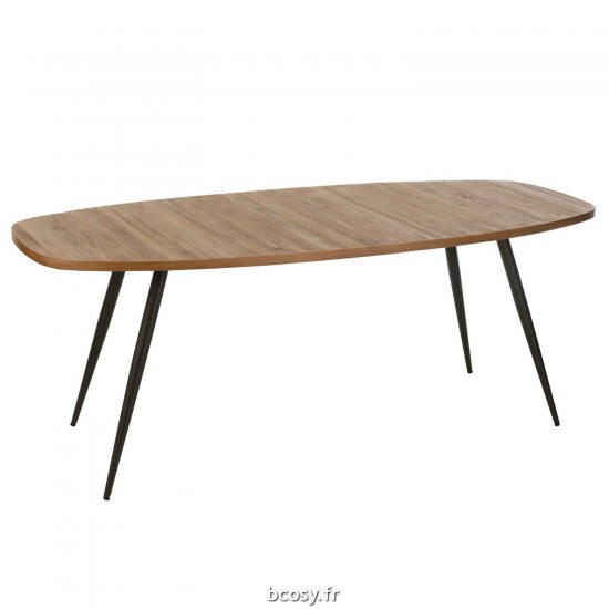 J Line Table A Manger Ovale Teck Recycle Naturel JLine 40798 by Jolipa 40798.