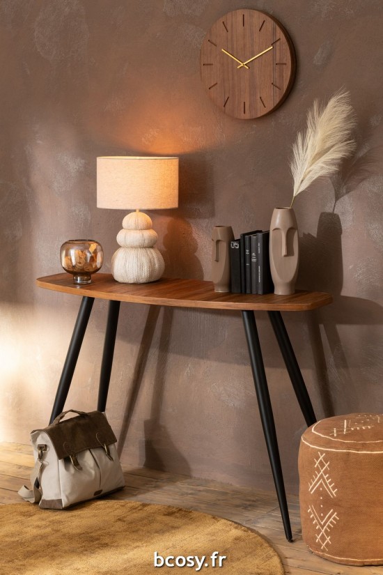 J-Line J Line tables de drapier murales Console Ovale Teck Recycle Naturel.