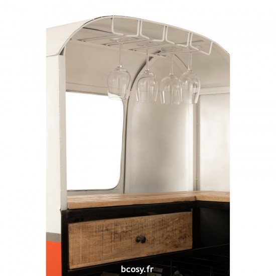 J-Line J Line armoires bar meubles Bus Bar Fer Orange.