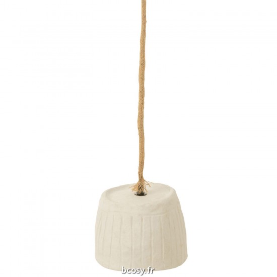 Jolipa Lampe Suspendu Papier Mache Blanc Small.