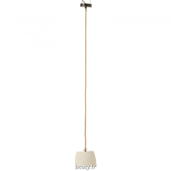 J Line Lampe Suspendu Papier Mache Blanc Small JLine 40836 by Jolipa 40836.