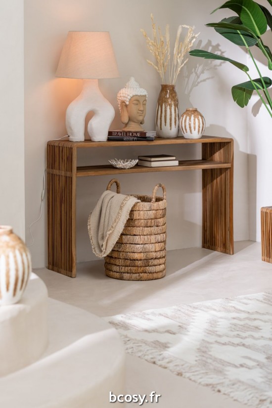 Jolipa Lampe Abat Jour Pot Papier Mache Blanc.