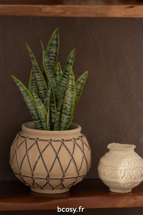 Jolipa Pot Sphere Papier Mache Naturel.