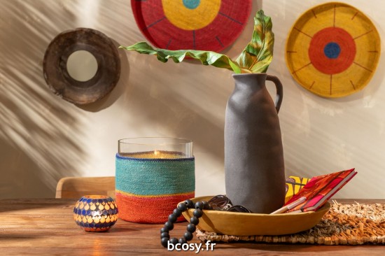 Jolipa Set 3 Plats Papier Mache Jaune.