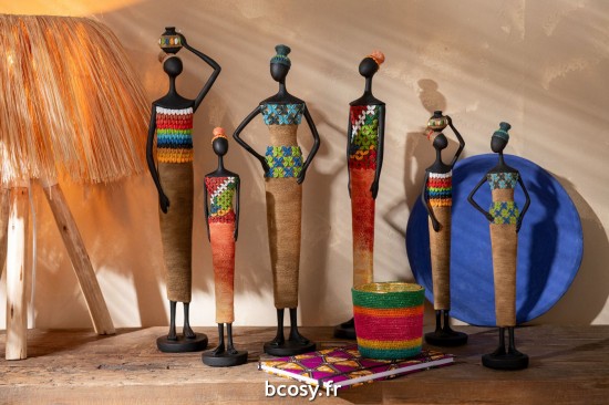 Jolipa Set 3 Plateau Papier Mache Bleu.